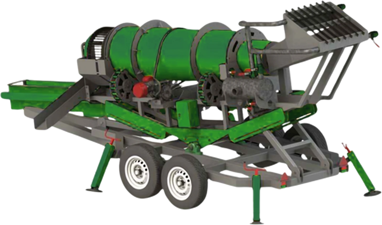 Reverse Helix Trommel RHT-2 · 5 TPH, Alluvial · Mobile by TUNOTEX